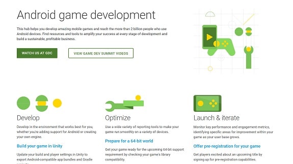 Google has made a site for developers of Android games