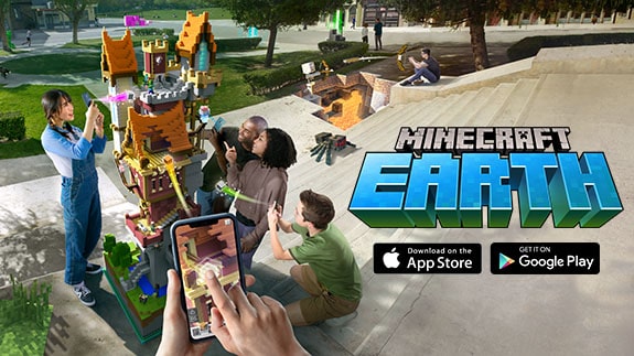 Announcement of AR Minecraft Earth for Android and IOS platforms