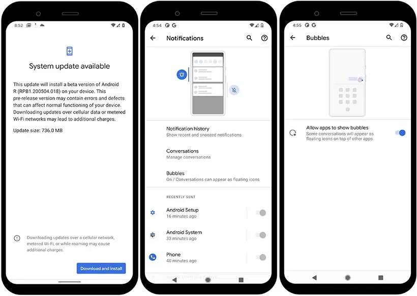 Android 11 beta gets some Pixel smartphones