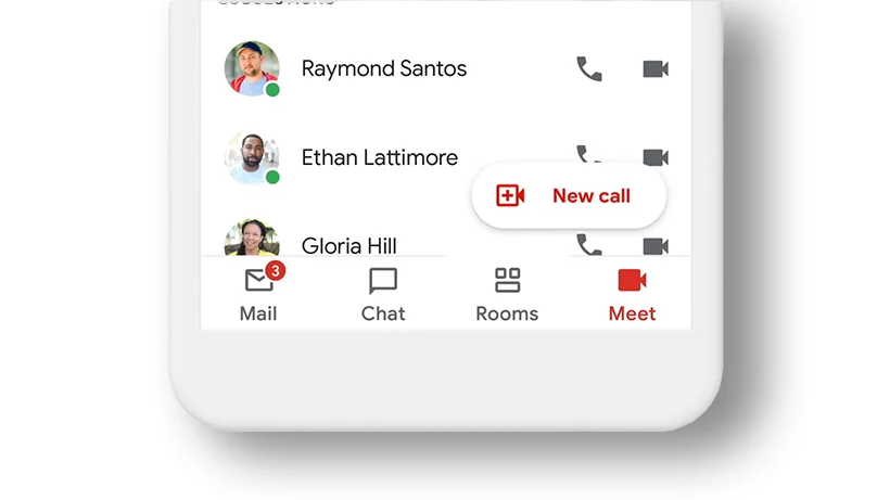 gmail, new call