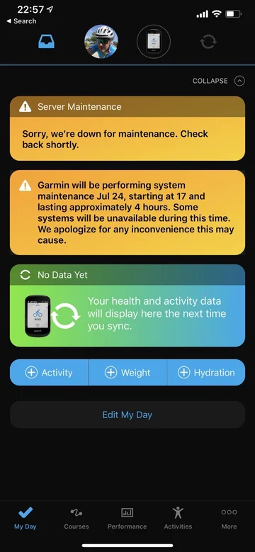 Garmin атака хакеров, скриншот ошибки