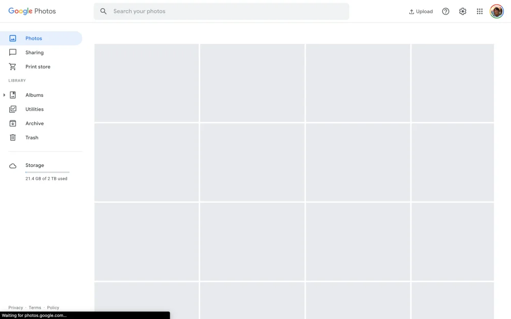 Google Photos PC old design