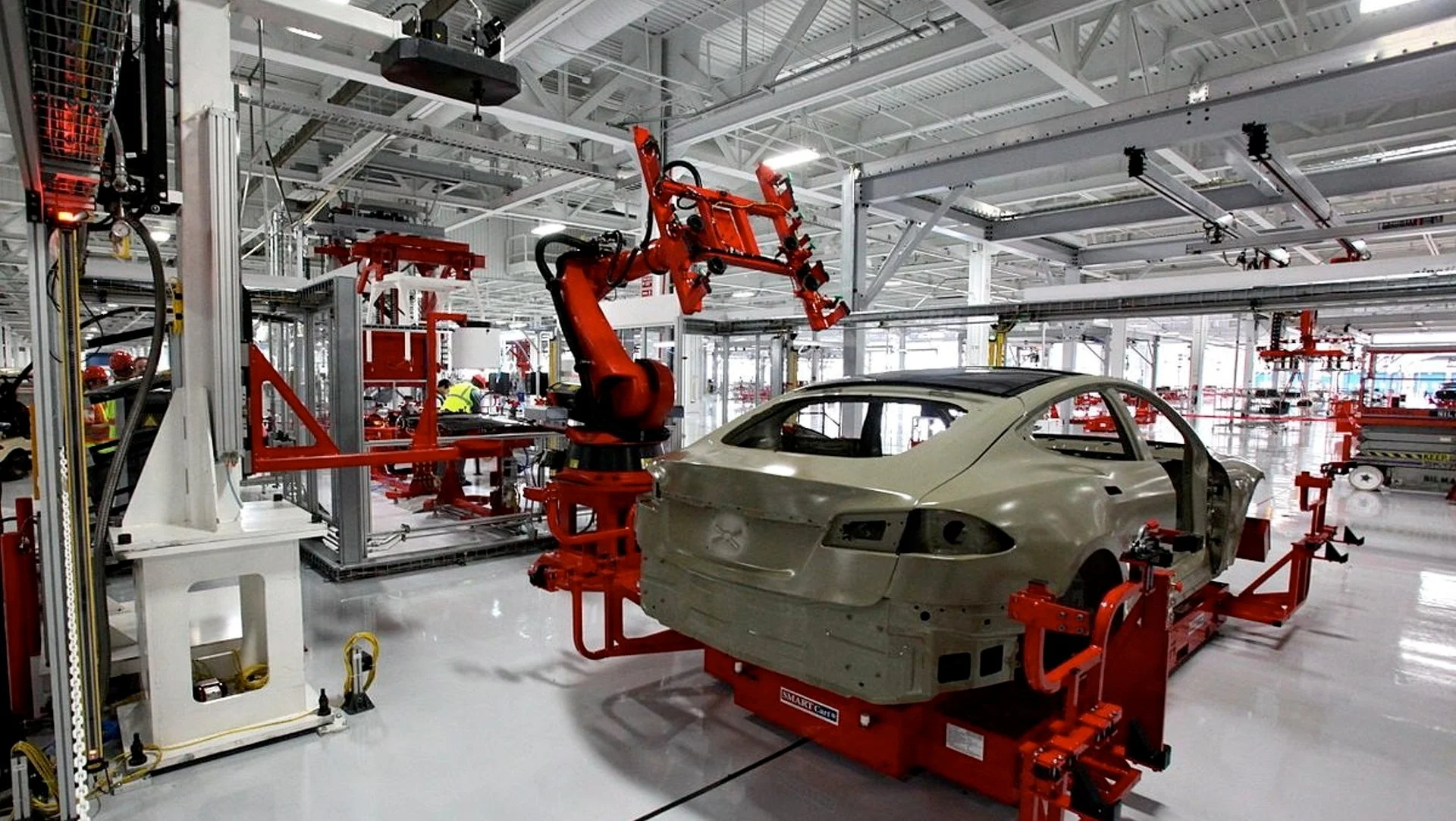 Production of Tesla electric cars