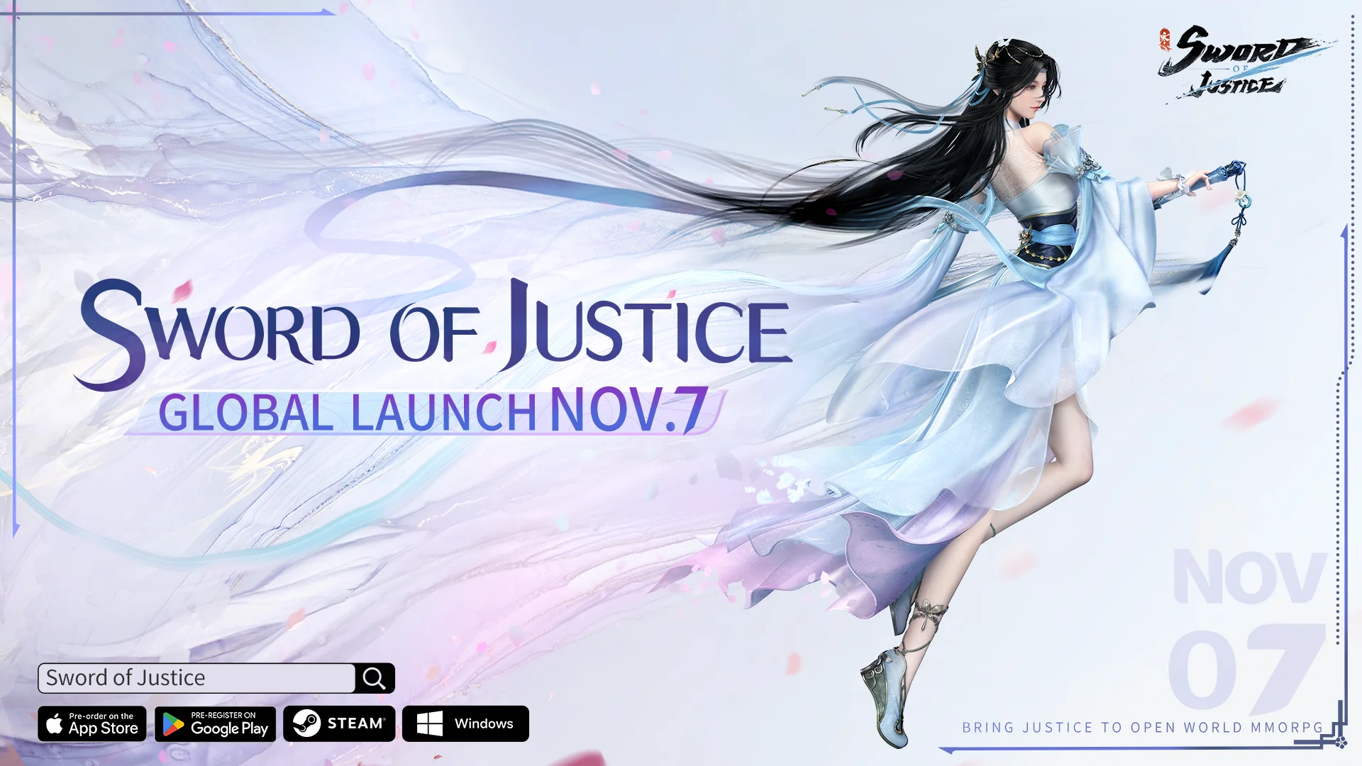 Cross-platform MMORPG Sword of Justice will be released on November 7